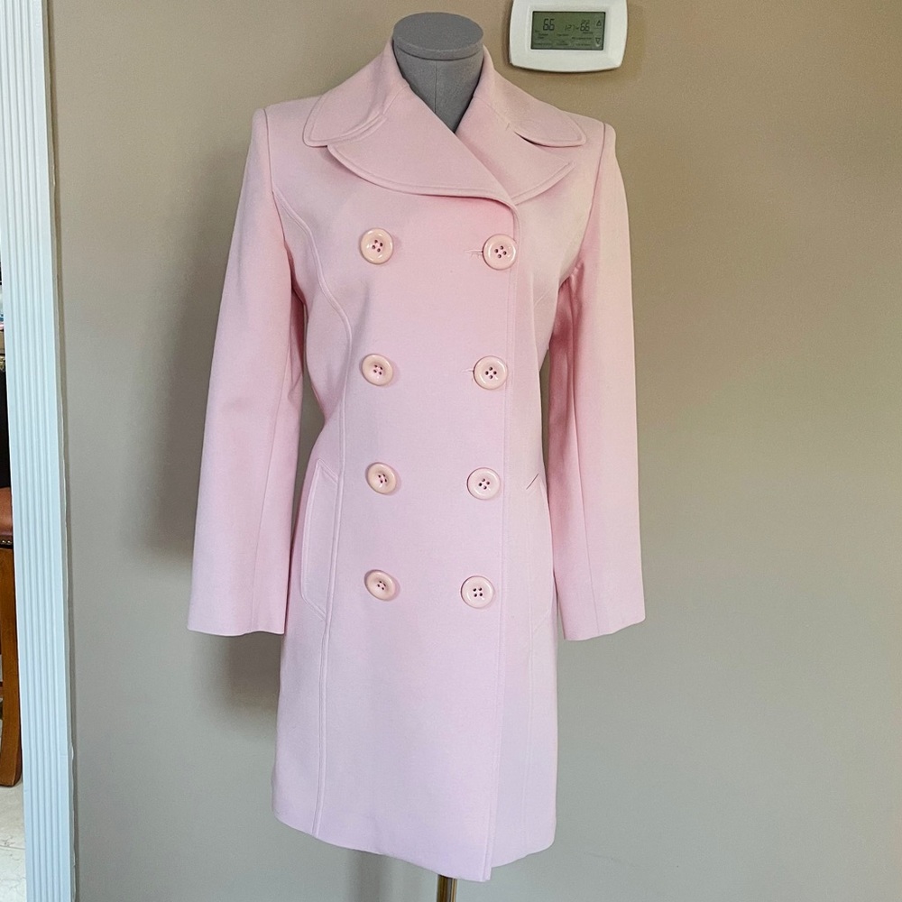 Ron Leal pink wool double breasted coat S